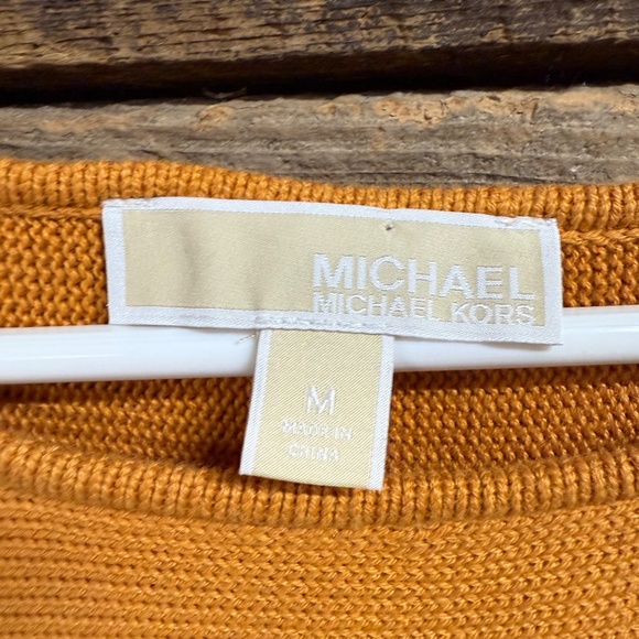 Michael Kors Tunic sweater with side zipper trim, Mustard, Medium - Picture 3 of 5